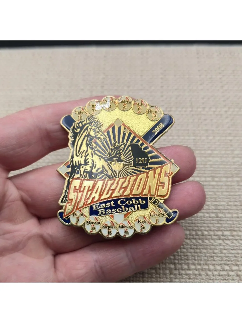 2008 East Cobb Baseball Stallions 12U Cooperstown Trading Pin B1445